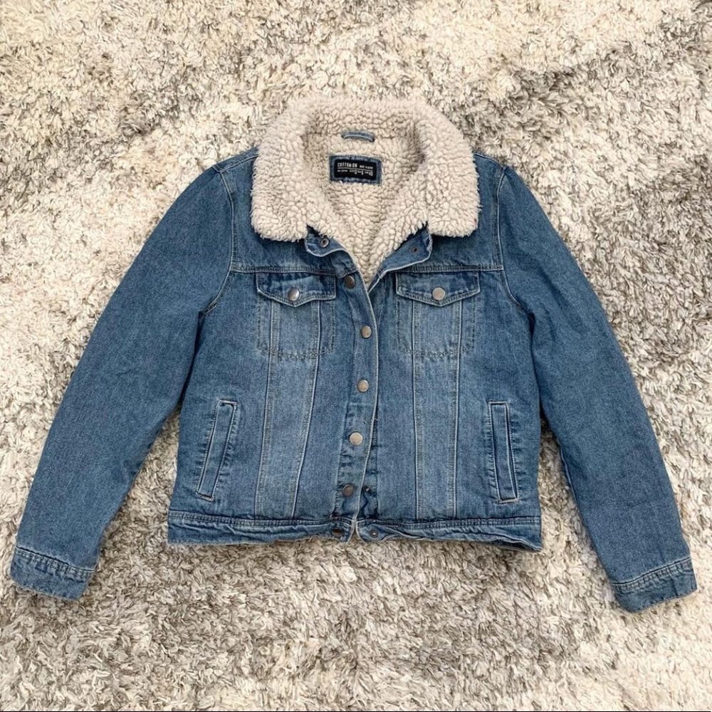 Cotton On “wool” lined denim jacket